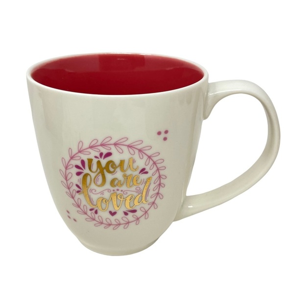 You Are Loved Cup/Mug White and Pink - Picture 1 of 3